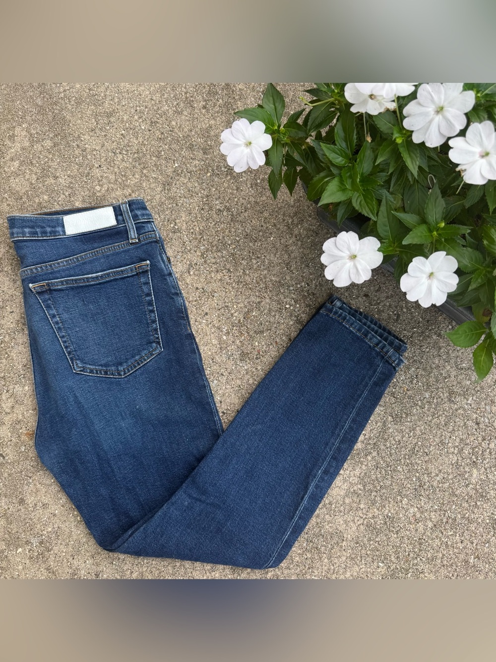 Re/Done Originals High Rise Ankle Crop Jeans Size 30